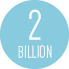 blue circle with a white text "2 Billion"
