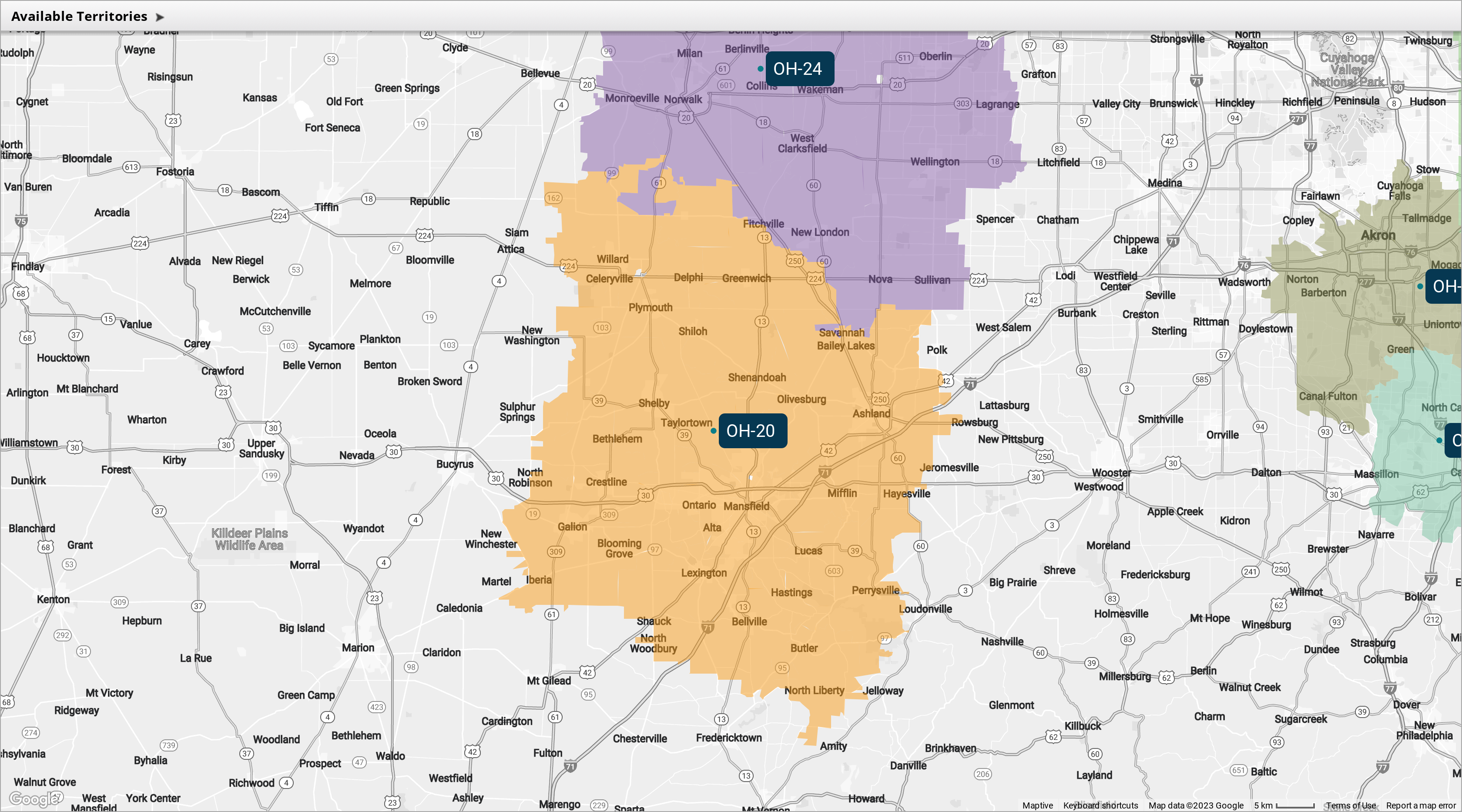 Mansfield Ohio Zip Code Map