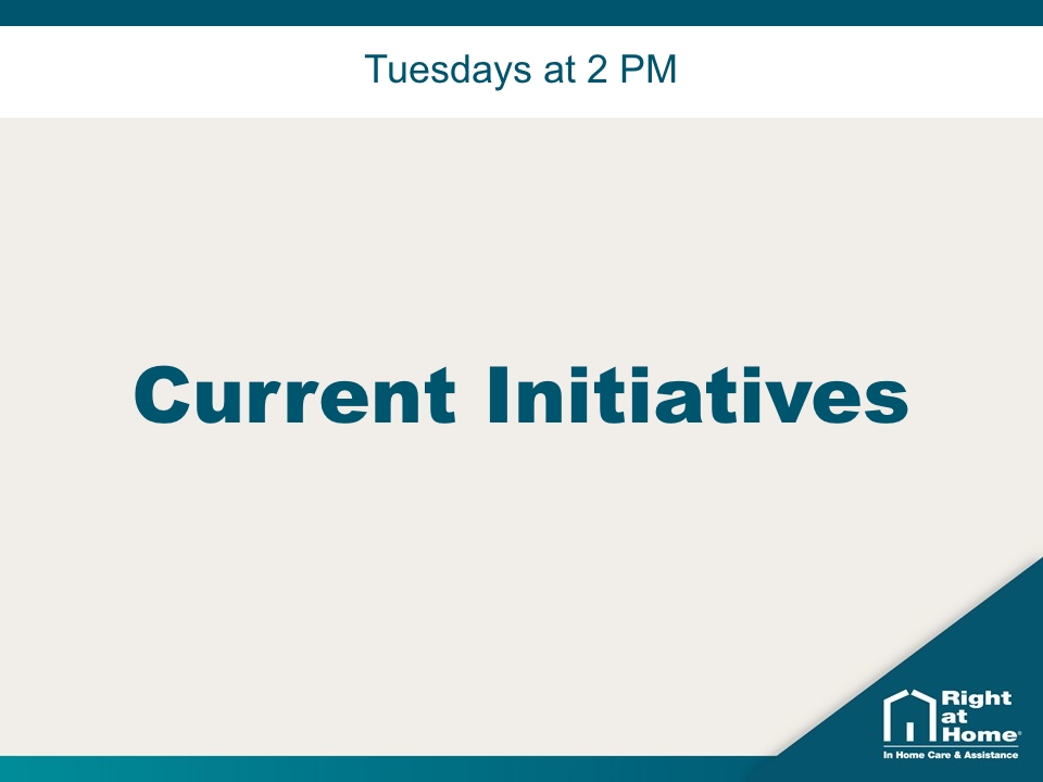 Tuesdays at 2 PM | Current Initiatives